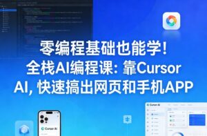 零编程基础也能学！全栈AI编程课：靠Cursor AI，快速搞出网页和手机APP-网赚资源网