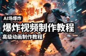 AI场景爆炸视频制作教程，利用人物实拍视频制作出高级的动画特效-网赚资源网