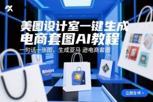 美图设计室一键生成电商套图AI教程，一句话一张图，生成亚马逊电商套图-网赚资源网
