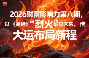 2026财富影响力第八期,以《易经》智慧洞见未来,借“离火”大运布局新程-网赚资源网