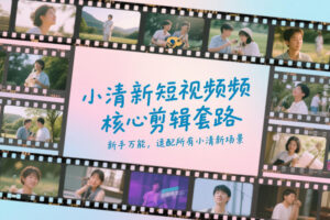 小清新短视频核心剪辑套路,新手万能,适配所有小清新场景-网赚资源网