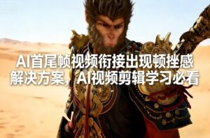 AI首尾帧视频衔接出现顿挫感解决方案，AI视频剪辑学习必看-网赚资源网