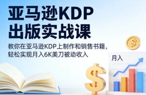 亚马逊KDP出版实战课，教你在亚马逊KDP上制作和销售书籍，轻松实现月入6K美刀被动收入-网赚资源网