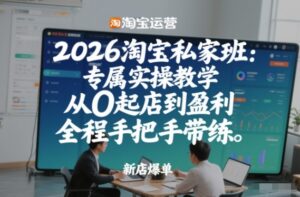 2026淘宝私家班:专属实操教学,从0起店到盈利,全程手把手带练(更新)-网赚资源网