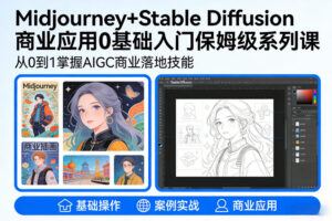 AIGC商业应用Midjourney+Stable Diffusion教程，0基础入门保姆级系列课-网赚资源网