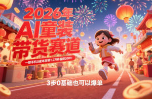 AI童装新春带货赛道，一部手机0成本狂销1.2万件喜提20W+，3步0基础也可以爆单-网赚资源网