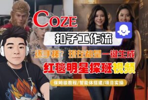 Coze智能体工作流一键生成“红毯明星探班合影“短视频，全流程保姆级教学-网赚资源网