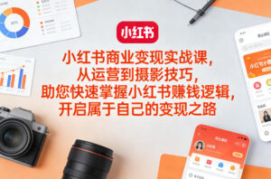 小红书商业变现实战课，从运营到摄影技巧，助您快速掌握小红书賺钱逻辑，开启属于自己的变现之路-网赚资源网