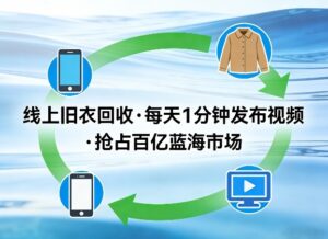 线上旧衣回收项目，我们给你提供视频，每天花一分钟发布视频，抢占百亿蓝海市场【揭秘】-网赚资源网
