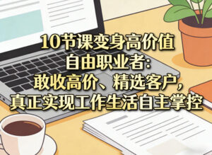 10节课变身高价值自由职业者：敢收高价、精选客户，真正实现工作生活自主掌控-网赚资源网