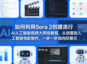 如何利用Sora 2创建流行AI人工智能视频大师班教程，从创意到人工智能电影制作，一步一步地向你展示-网赚资源网