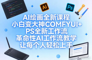 AI绘画全新课程,小白变大神COMFYUI+PS全新工作流,革命性AI工作流教学,让每个人轻松上手-网赚资源网