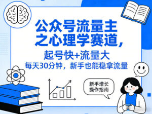 公众号流量主之心理学赛道,起号快+流量大,每天30分钟,新手也能稳拿流量!-网赚资源网