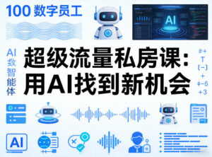 你的AI数字员工100个智能体，超级流量私房课，用AI找到新机会-网赚资源网