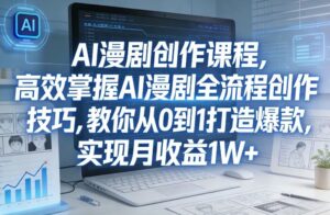 某社群AI漫剧创作课程,高效掌握AI漫剧全流程创作技巧,教你从0到1打造爆款,实现月收益1W+-网赚资源网