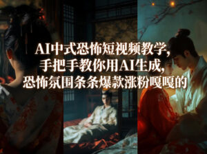 AI中式恐怖短视频教学，手把手教你用AI生成，恐怖氛围条条爆款涨粉嘎嘎的-网赚资源网