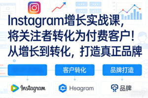 Instagram增长实战课,将关注者转化为付费客户!从增长到转化,打造真正品牌(双语字幕)-网赚资源网