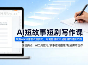 AI短故事短剧写作课，掌握AI+写作的双重能力，用笔墨铺就阶层跨越的进阶之路-网赚资源网