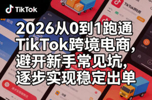 2026从0到1跑通TikTok跨境电商,避开新手常见坑,逐步实现稳定出单-网赚资源网