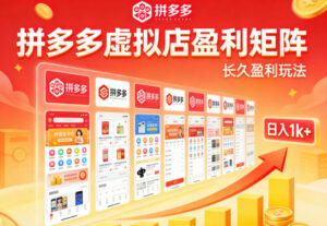 实测可落地!拼多多虚拟店长久盈利玩法,矩阵放大收益,日入1k+不难【揭秘】-网赚资源网