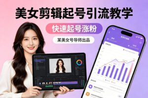 某美女号导师出品：美女剪辑起号引流教学，快速起号涨粉-网赚资源网