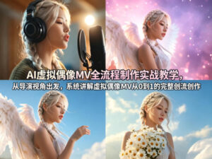 AI虚拟偶像MV全流程制作实战教学，从导演视角出发，系统讲解虚拟偶像MV从0到1的完整创作流程-网赚资源网
