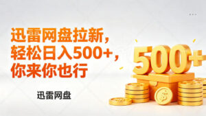 迅雷网盘锐评拉新，轻松日入几张，小白副业首选-网赚资源网