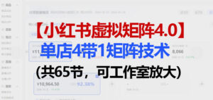 小红书虚拟矩阵4.0技术：单店4带1矩阵（共65节，可工作室放大）-网赚资源网