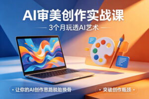 AI审美创作实战课,3个月玩透AI艺术,让你的AI创作思路脱胎换骨,突破创作瓶颈-网赚资源网