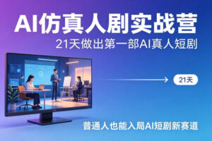 AI仿真人剧实战营，21天做出第一部AI真人短剧，普通人也能入局AI短剧新赛道-网赚资源网