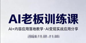 内容AI老板训练课，AI+内容应用落地教学，AI变现的实战应用分享-网赚资源网