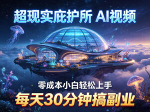 超现实庇护所AI视频项目拆解，零成本小白轻松上手，每天30分钟搞副业-网赚资源网