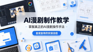 AI漫剧制作教学，带你掌握真正的AI漫剧操作手法，直接复用的实操流程-网赚资源网