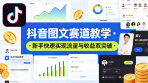 抖音图文赛道教学，某大V精选教学，新手也能快速实现流量与收益双突破-网赚资源网