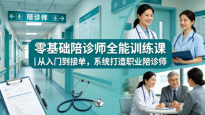 零基础陪诊师全能训练课｜从入门到接单，系统打造职业陪诊师-网赚资源网