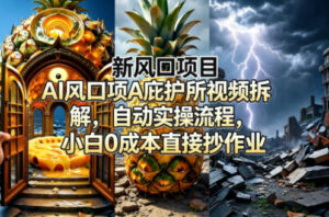 新风口项目AI庇护所视频拆解，自动实操流程，小白0成本直接抄作业-网赚资源网