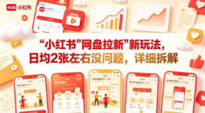 小红书【网盘拉新】新玩法，日均2张左右没问题，详细拆解-网赚资源网