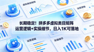 长期稳定！拼多多虚拟类目矩阵运营逻辑+实操细节，日入1K可落地【揭秘】-网赚资源网