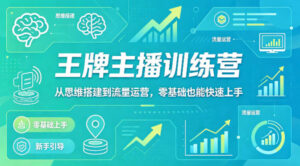 抖音王牌主播训练营，从思维搭建到流量运营，零基础也能快速上手-网赚资源网