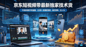 京东短视频带货最新独家技术，不用拍视频不用直播，2分钟一条爆款视频，操作简单，日入1k+【揭秘】-网赚资源网