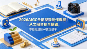 2026AIGC全能视频创作课程｜从文图音视全链路，零基础进阶AI变现接单-网赚资源网