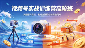 视频号实战训练营高阶班，从流量到变现，构建直播驱动的商业闭环（26年4月）-网赚资源网