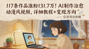 117条作品涨粉131.7W！AI制作治愈动漫风视频，详细教程+变现方向-网赚资源网