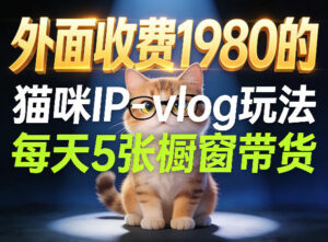 宠物赛道猫咪IP-vlog玩法,26条视频涨粉29W,每天5张橱窗带货拆解-网赚资源网
