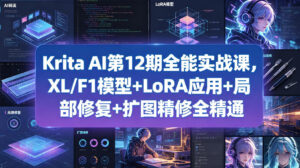 Krita AI第12期全能实战课，XL/F1模型+LoRA应用+局部修复+扩图精修全精通-网赚资源网