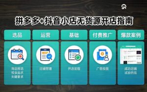 拼多多+抖音小店无货源开店，包括：选品、运营、基础、付费推广、爆款案例等(更新26年4月)-网赚资源网