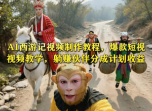 AI西游记视频制作教程，爆款短视频教学，躺賺伙伴分成计划收益-网赚资源网