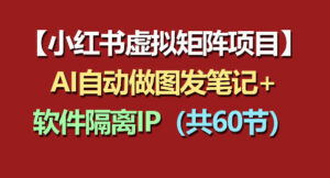 小红书虚拟矩阵项目：软件隔离IP+AI自动做图发笔记（共60节）-网赚资源网