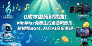0成本做原创歌曲!MiniMax免费生成全曲风音乐,短视频BGM,开启AI音乐变现-网赚资源网