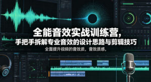 全能音效实战训练营，手把手拆解专业音效的设计思路与剪辑技巧，全面提升视频的音效质感-网赚资源网